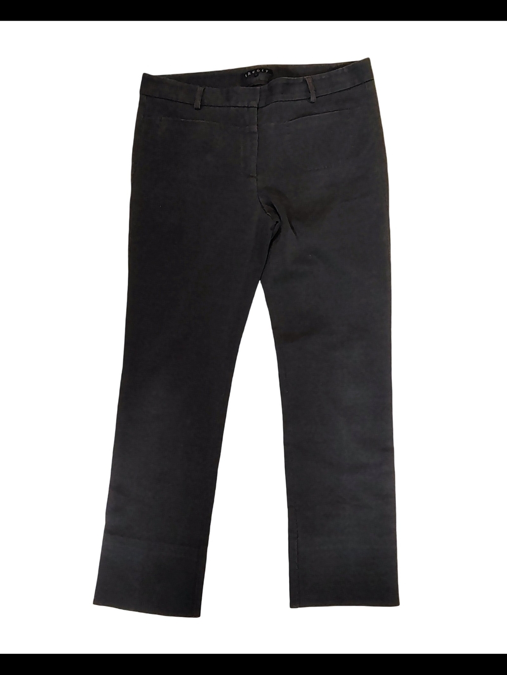 Theory Blackish Brown Straight-Leg Dress Pants